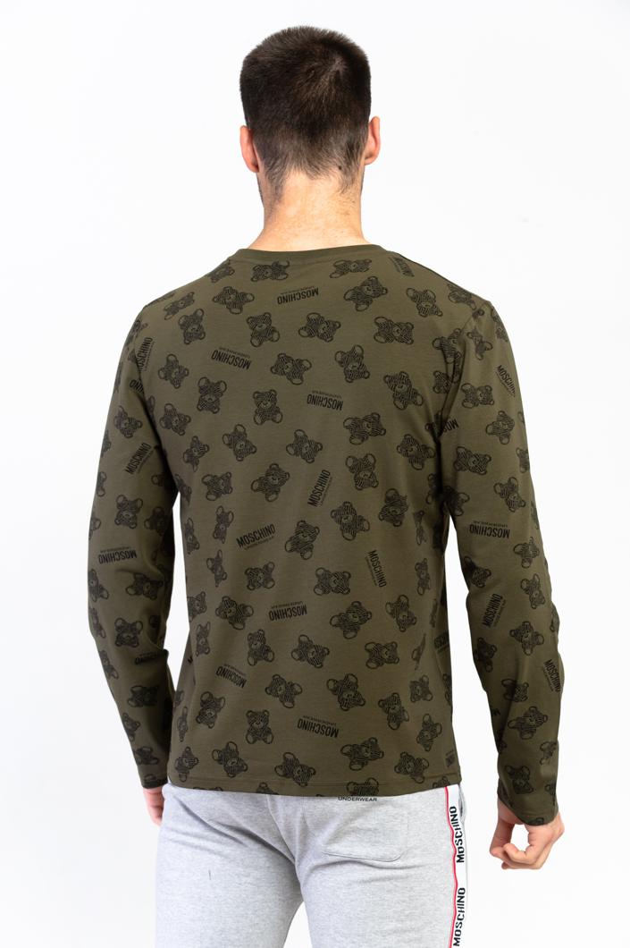 Bluzon Moschino Bărbați Kaki cu Print Teddy Bear