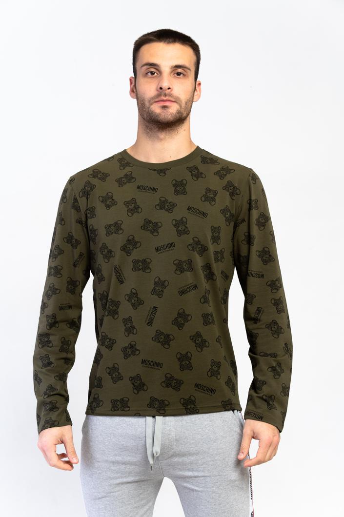 Bluzon Moschino Bărbați Kaki cu Print Teddy Bear