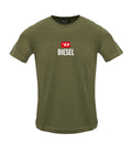 Tricou Diesel Bărbați Kaki cu Logo - 100% Bumbac
